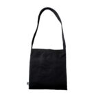 fair trade messenger tote bag in colour black
