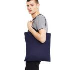 Earth Positive Classic Tote Bag side view in Navy