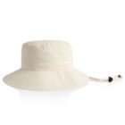 Nylon wide brim bucket hat in colour Ecru