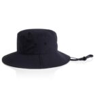 Nylon wide brim bucket hat in colour navy