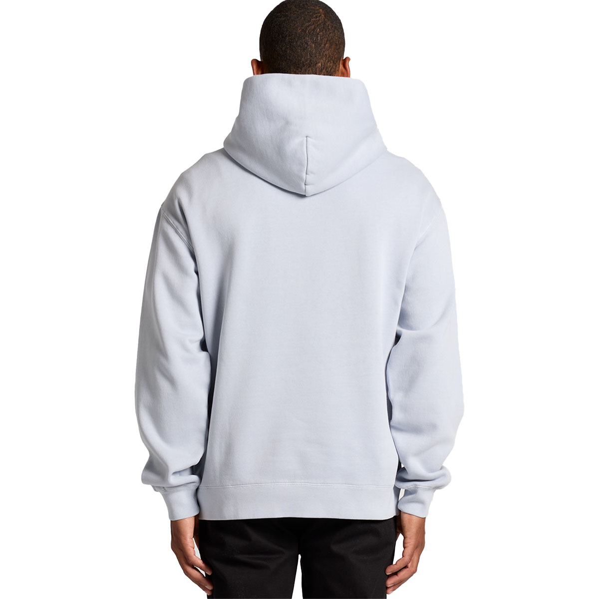 Mens Faded Relax Hood Back View in colour Powder